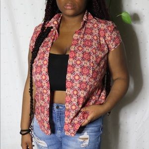 Blouse liz&co petite button psychedelic pattern